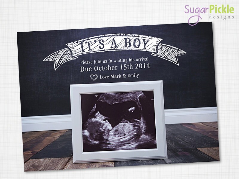 pregnancy announcement card ultrasound announcement its etsy it s a boy announcement cards