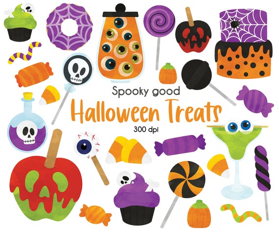 Halloween Treats Clipart Halloween Candy Clipart Candy - Etsy