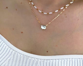 Gargantilla de cristal / Joyería minimalista elegante / Collar ligero y delicado / Brillo cotidiano / Regalo para ella