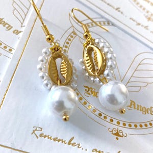 Pearl shell luxury modern boho earrings l waterproof anti tarnish boho chic summer vintage style shell  earrings
