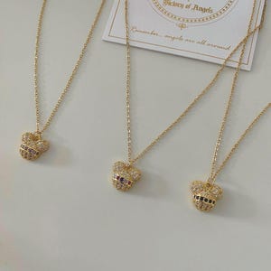 Mickey Minnie Mouse Pendant Necklace | Gold Zircon Cartoon Jewelry | Dainty Disney Necklace Gift | Cute Birthday Jewelry for Her | Fashion C image 4