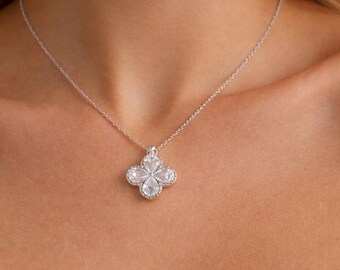Silver Stainless Steel Crystal Cross Necklace | Sparkling Crystal Cross Pendant | Elegant Faith Jewelry | Minimal Christian Necklace | Gift
