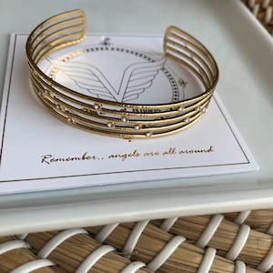 Stainless steel minimalist adjustable cuff bracelet•gold waterproof modern boho chic cuff bracelet• gift for her