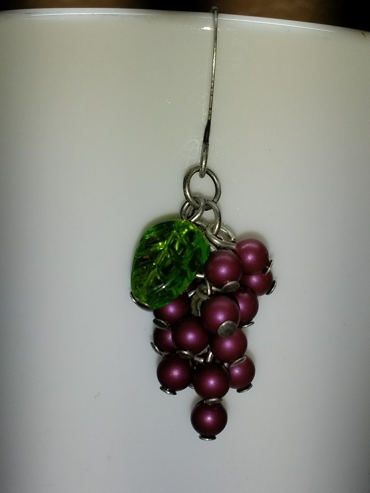 Grape cluster earrings Matte finish pearls Antique silver Etsy