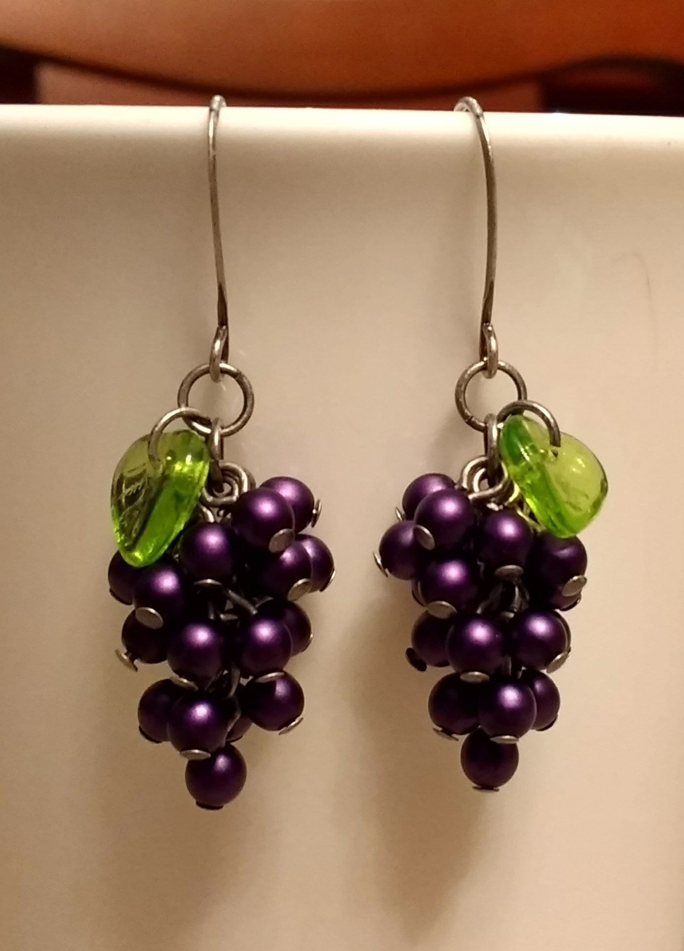 Purple grape earrings deals