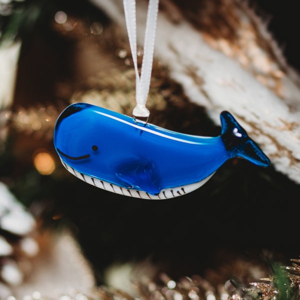 Souvenir en verre à suspendre baleine