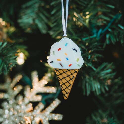 Ice Cream Cone Ornament Unique Christmas Ornament Christmas Etsy