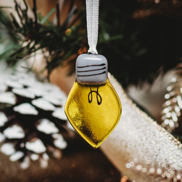 Décoration de Noël  en verre en forme d'ampoule lumineuse