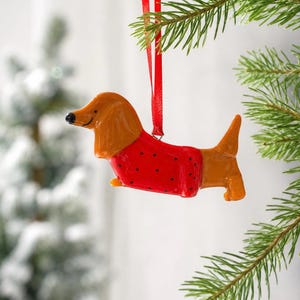 Sausage Dog Christmas ornament, Teckel