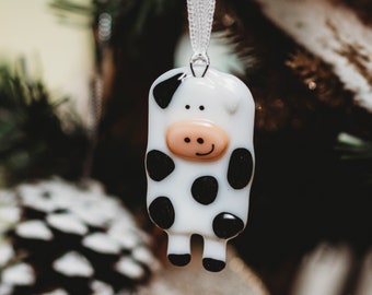 Decoration for the tree Black and white cow