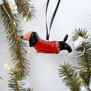 Sausage Dog Christmas ornament, Teckel