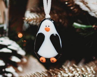 Glass penguin ornament
