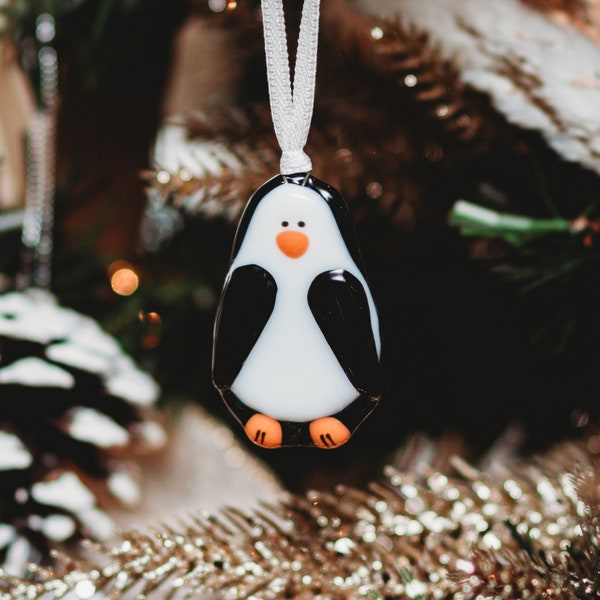 Glass penguin ornament