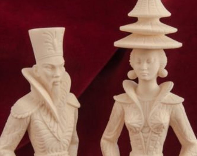 A. Giannelli Vintage Japanese/asian Man and Woman Alabaster Figurine. Etsy