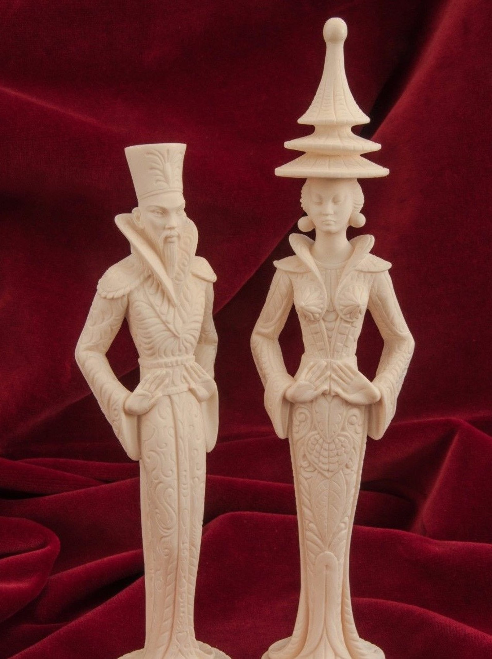 A. Giannelli Vintage Japanese/asian Man and Woman Alabaster Figurine. Etsy