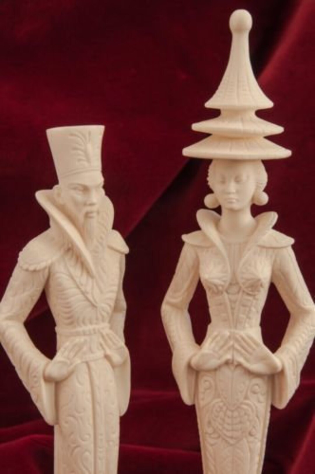 A. Giannelli Vintage Japanese/asian Man and Woman Alabaster Figurine. Etsy
