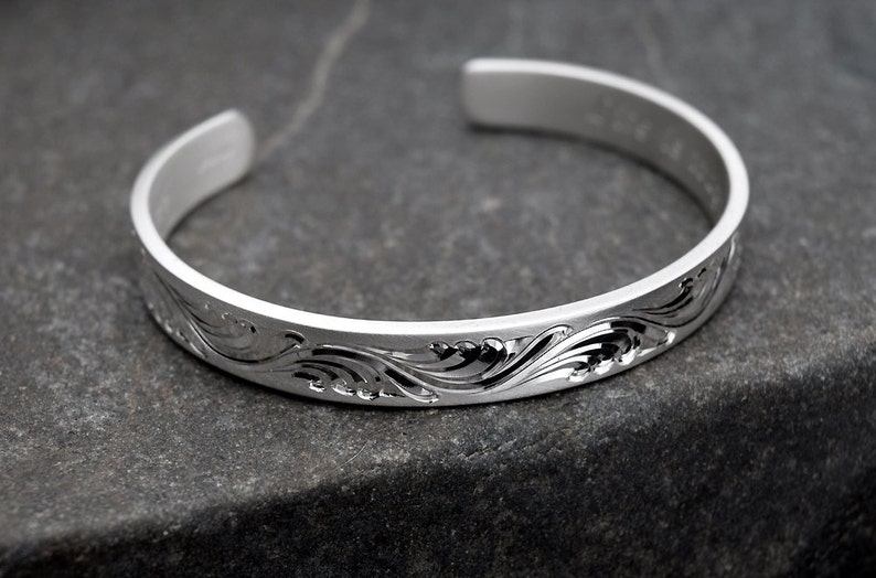 Engravable Silver Cuff Bracelet Engraved Bracelet Custom Engraved Personalized Bracelet Solid Silver Engraved Bracelet Custom Hand Engraved
