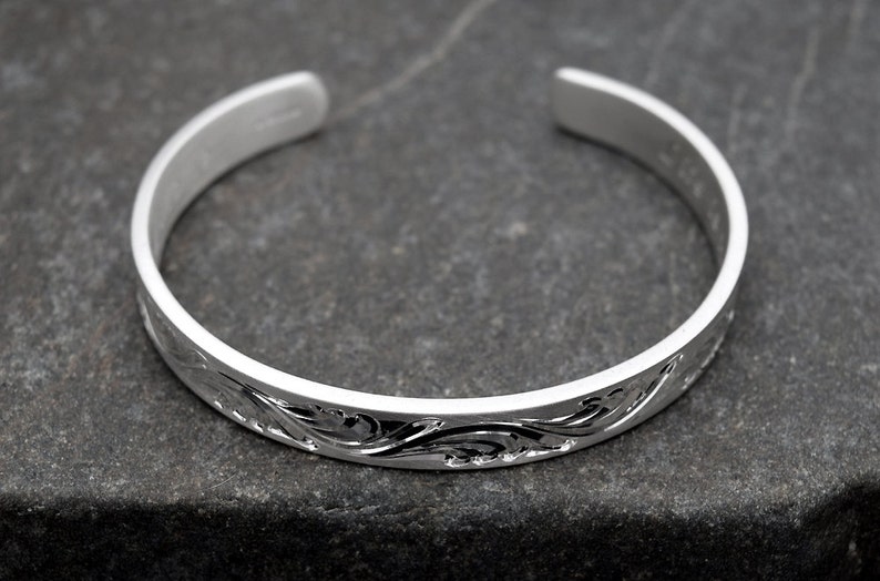Engravable Silver Cuff Bracelet Engraved Bracelet Custom Engraved Personalized Bracelet Solid Silver Engraved Bracelet Custom Hand Engraved