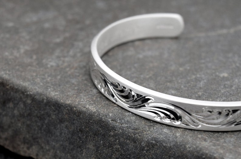 Engravable Silver Cuff Bracelet Engraved Bracelet Custom Engraved Personalized Bracelet Solid Silver Engraved Bracelet Custom Hand Engraved