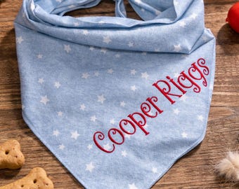 Embroidered Patriotic Dog Bandana | Personalized 4th of July