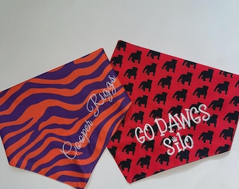 Embroidered College Dog Bandana | Personalized Game Day Pet Scarf