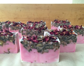 Rose Goats Milk Soap scented w/ Naked in the Woods