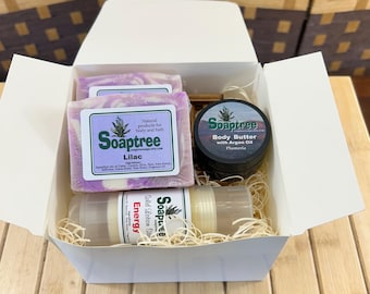Spa Gift Box: Natural Soap, Lotion Stick, Body Butter