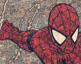 Spider-Man Comic Collage - giclee print