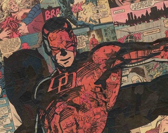 Daredevil Comic Collage - Giclee Print