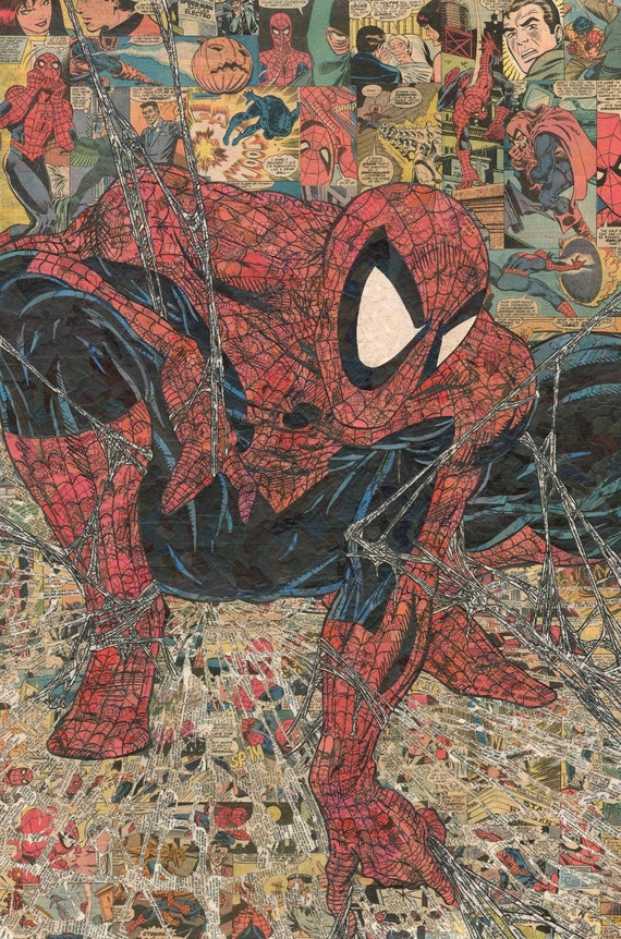 Spider-man after Mcfarlane Comic Collage Giclee Print - Etsy