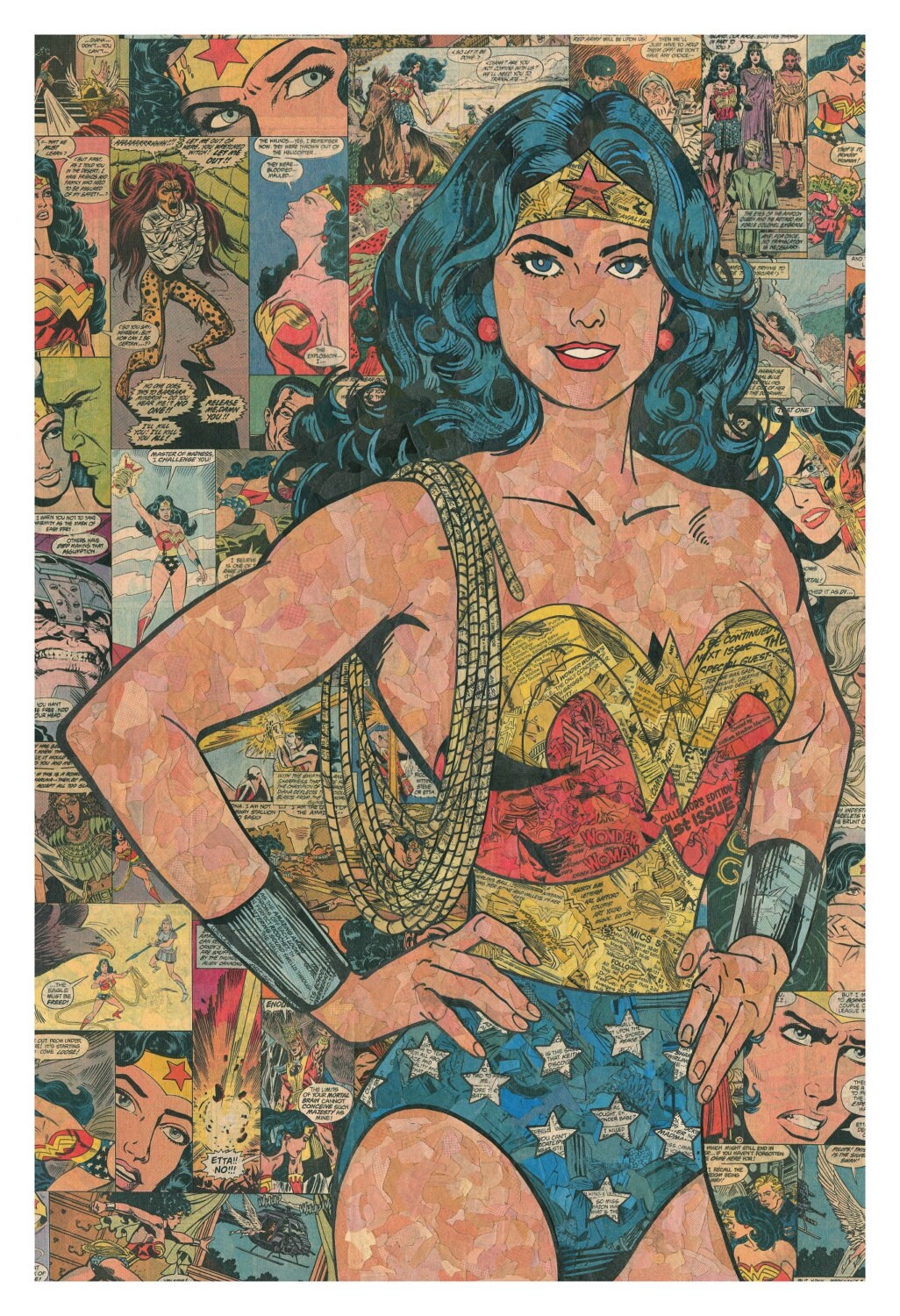 Wonder Woman Comic Collage giclee print | Etsy