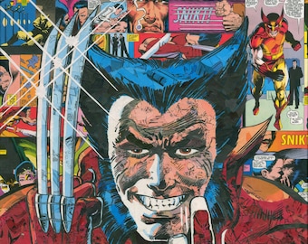 Wolverine Comic Collage - Giclee Print