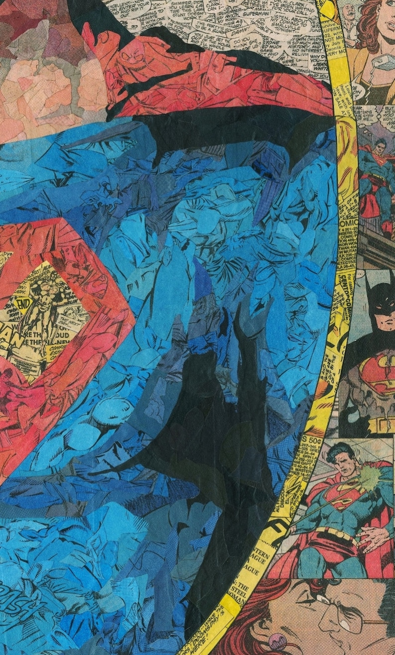 Christopher Reeve Superman Comic Collage Giclee Print Etsy