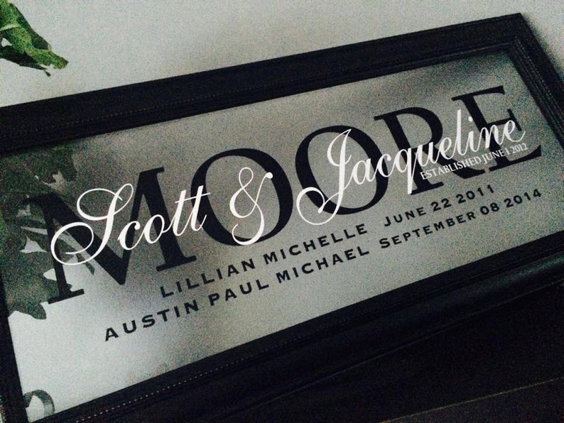 Custom Family Name Frame Perfect Wedding FREE SHIPPING Etsy Canada