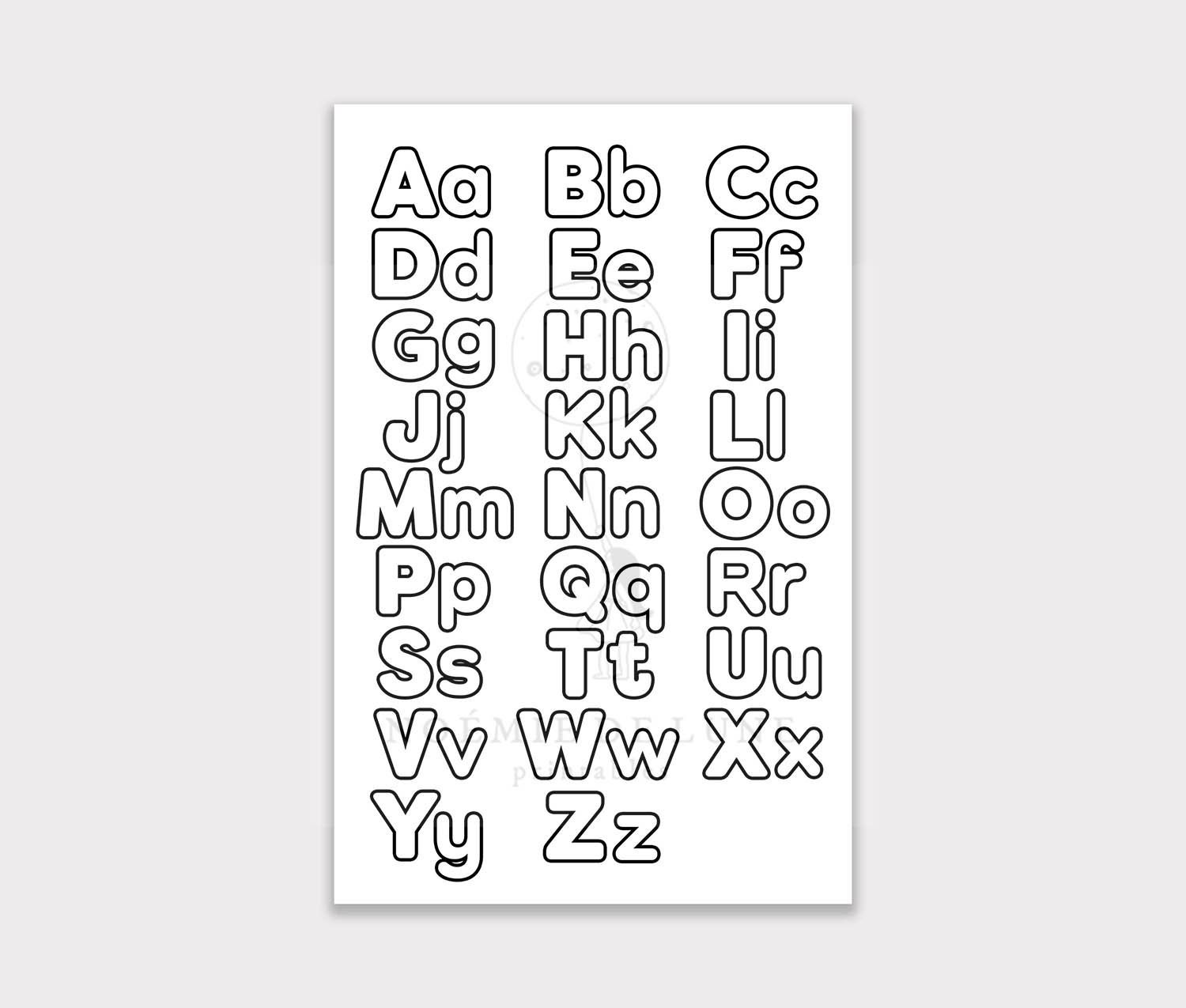 full 26 alphabet letters a z upper lower case printable etsy