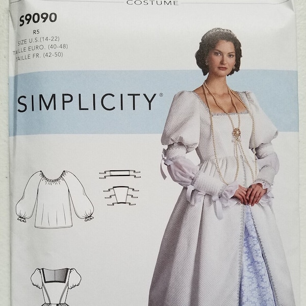 Simplicity Pattern S9090 Halloween Cosplay Fantasy Historical Misses' Costume Renaissance GOT Sizes 6-14