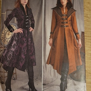 Simplicity Pattern 8769 Womens Steampunk Jacket Misses Hoodie Victorian Coat with Buttons Buckles Goth Costume Cosplay 06-14 Rare