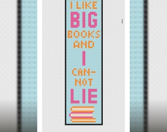 Bookmark Cross Stitch Pattern - I like Big Books Digital PDF Pattern