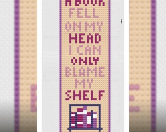Bookmark Cross Stitch Pattern - A book Fell Digital PDF Pattern