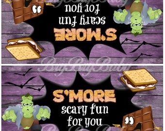 INSTANT DOWNLOAD Printable No Tricks Just S/'more Treats Halloween 3-inch Circle TagLabelSticker,Classroom Gift Self-Editing with CORJL