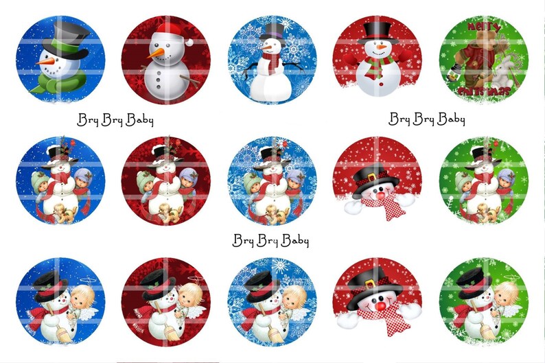 snowman Christmas 1 bottle cap images BCI