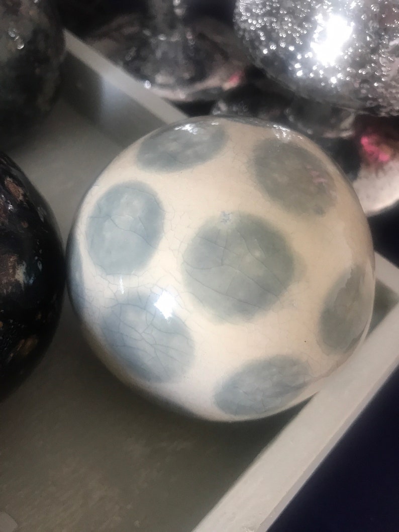 Ceramic Dotty Ball Ceramic Ball Ornament Home Accessory Etsy