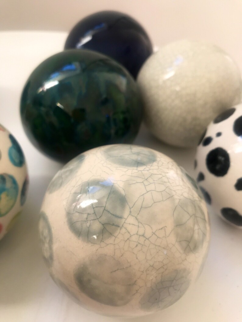 Ceramic Dotty Ball Ceramic Ball Ornament Home Accessory Etsy