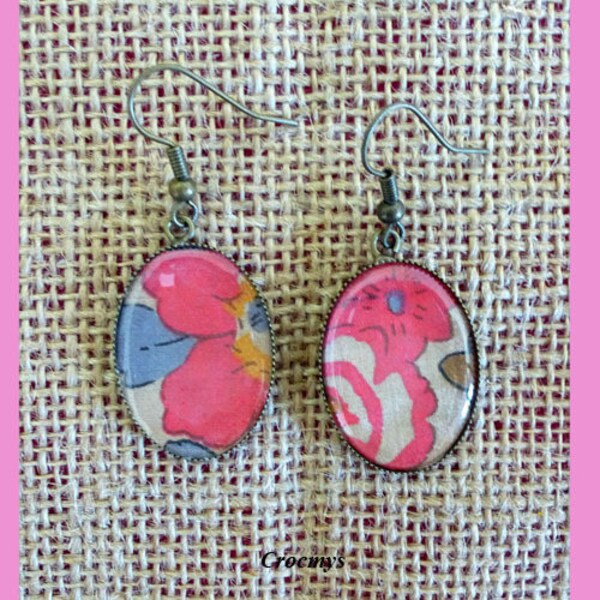 Boucles d'oreilles liberty betsy fluo thé ovales