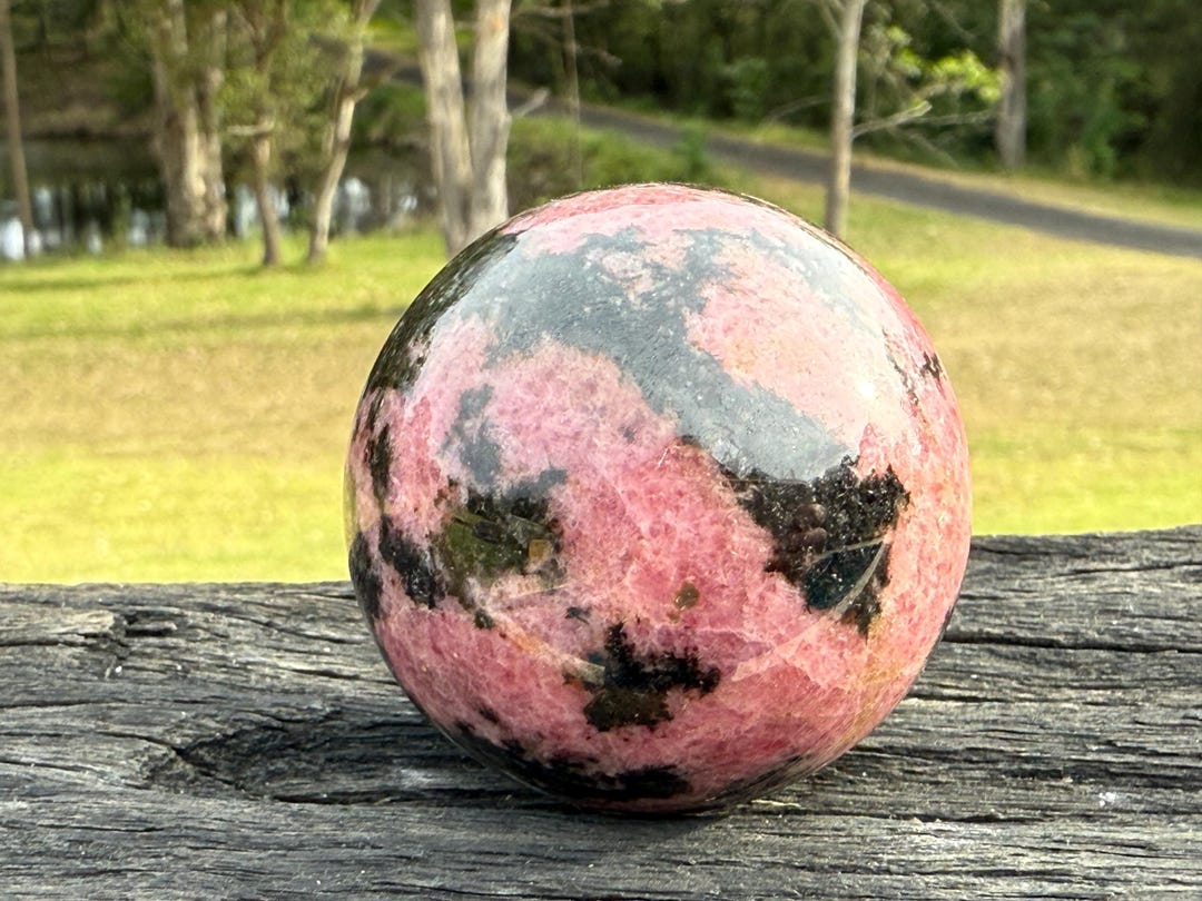 Rhodonite Sphere | Russia - Etsy
