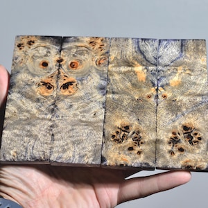 4x knife scales Stabilized wood burl for handle blank block craft