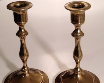 Vintage Kerzenständer aus Massivem Messing