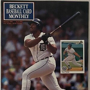 Beckett Baseball Card Monthly Detroit Tigers Cecil Fielder Januar 1991