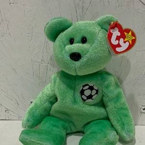 Rare With Error Collectible 1998 Ty Beanie Baby &quot;Kicks The Bear&quot;
