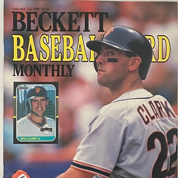 Beckett Baseball Card Monthly Magazine San Francisco Giants Will Clark July 1989